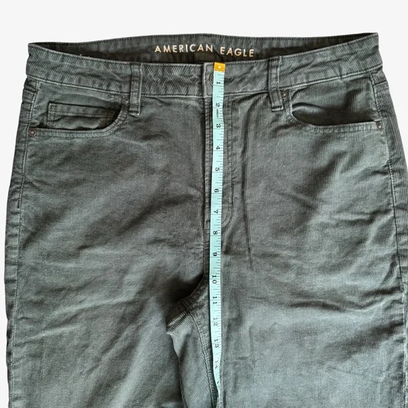 American Eagle Women’s Corduroy High Rise Mom Straight Jeans, Green, 12 Long - Picture 4 of 7